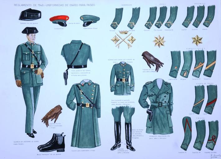 Hoy hace 80 años que se implantó el color verde en los uniformes de la Guardia Civil